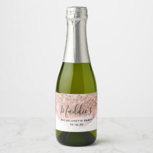 Glam Roos Gold Glitter Vrijgezellenfeest Sparkling Wijnetiket