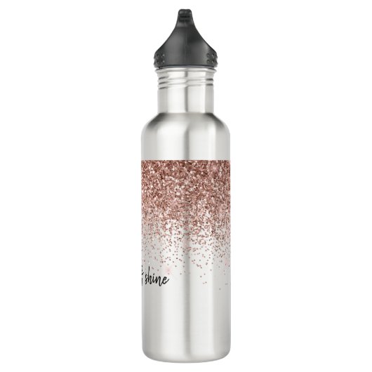 Glam Roos Gold Glitter Waterfles (Rechts)