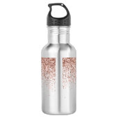 Glam Roos Gold Glitter Waterfles (Achterkant)