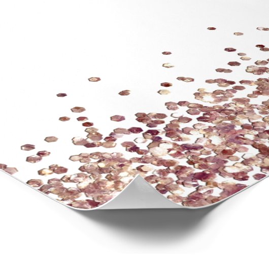 Glam Roos Gold Glitter Welkom bij bruiloft Poster (Hoek)