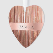 Glam Roos Gold Glitzy Sparkle Naam Ornament (voorkant)