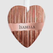 Glam Roos Gold Glitzy Sparkle Naam Ornament (voorkant)