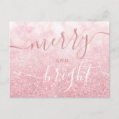 Glam Roos GOLD Kerstfeestdag Glitter Marble Feestdagenkaart (Voorkant)