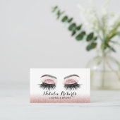 Glam Roos Gold Lashes Makeup Artist Eyelash Salon Visitekaartje (Staand voorkant)
