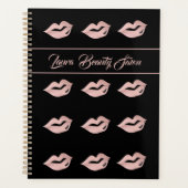 Glam Roos Gold Lips & Black Salon Afspraak Planner (Voorkant)