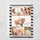 Glam Roos Gold Photo Collage Afstuderen Uitnodigin Kaart (Voorkant)