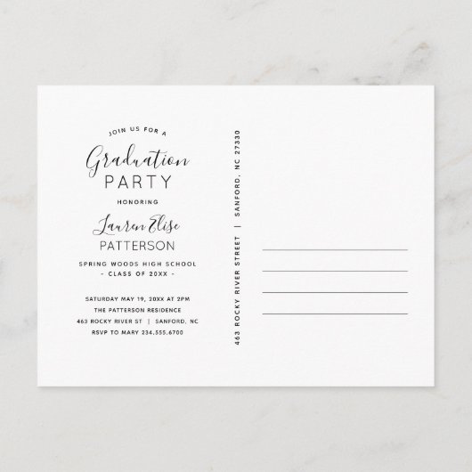 Glam Roos Gold Photo Collage Afstuderen Uitnodigin Uitnodiging Briefkaart (Achterkant)