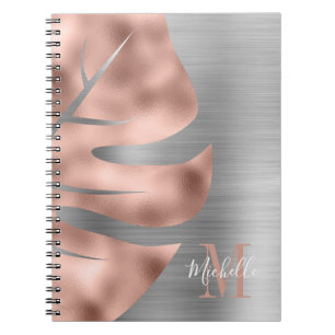 Glam Roos Gold Silver Monogram Notitieboek