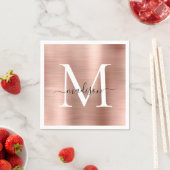 Glam Roos Gold Sparkle Monogram Script Metallic Servet (Insitu)