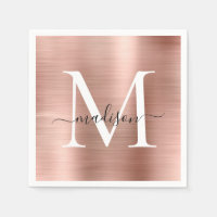 Glam Roos Gold Sparkle Monogram Script Metallic