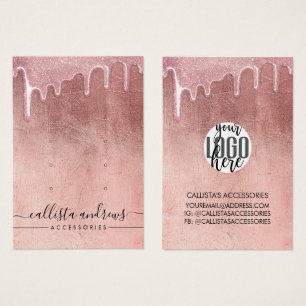 Glam Roos Gold Thick Glitter Drift Logo Visitekaartje