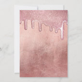 Glam Roos Gold Thick Glitter Drips Bachelorette Kaart (Achterkant)