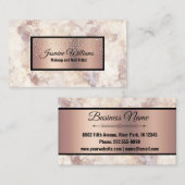 Glam Roos Gold Veined Marble and Gold Foil Glitter Visitekaartje (Voorkant / Achterkant)
