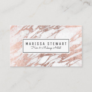 Glam Roos Gold White Marble Appointcard Afsprakenkaartje