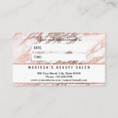 Glam Roos Gold White Marble Appointcard Afsprakenkaartje (Achterkant)