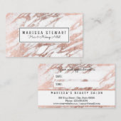 Glam Roos Gold White Marble Appointcard Afsprakenkaartje (Voorkant / Achterkant)