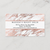 Glam Roos Gold White marble Visitekaartje (Achterkant)