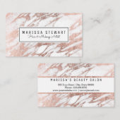 Glam Roos Gold White marble Visitekaartje (Voorkant / Achterkant)