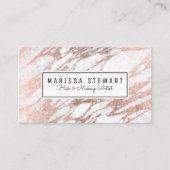 Glam Roos Gold White marble Visitekaartje (Voorkant)