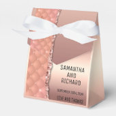 Glam Roos Goud Geript Glitter Metallic Bedankdoosjes (Voorkant Zijde)