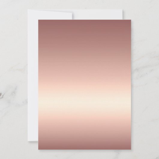 Glam Roos Goud Geript Glitter Metallic Bruiloft Kaart (Achterkant)