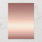 Glam Roos Goud Geript Glitter Metallic Bruiloft Menu (Achterkant)