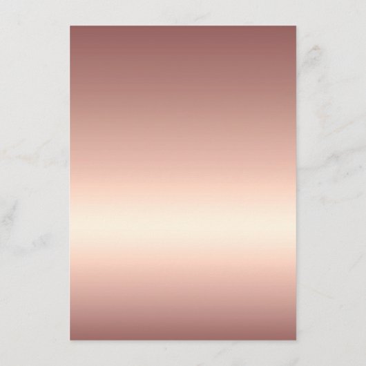 Glam Roos Goud Geript Glitter Metallic Bruiloft Menu (Achterkant)