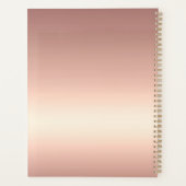 Glam Roos Goud Geript Glitter Metallic Bruiloft Planner (Achterkant)