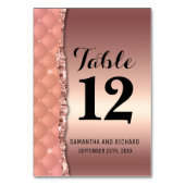 Glam Roos Goud Geript Glitter Metallic Kaart (Voorkant)