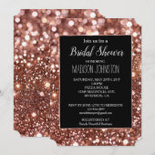 Glam Roos Goud Glitter Zwart Kaart (Voorkant / Achterkant)