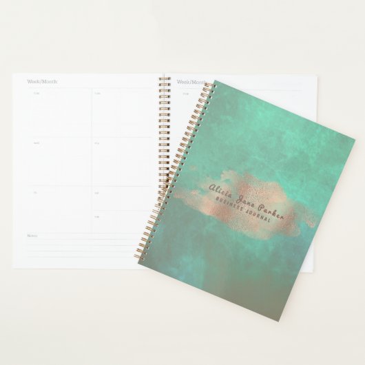 Glam Roos Goud Koper Folie Groen | Luxe Elegant Planner (Display)