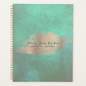 Glam Roos Goud Koper Folie Groen | Luxe Elegant Planner (Voorkant)