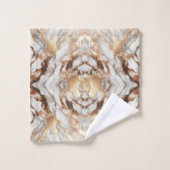 Glam Roos Goud Luxe Trendy Marmer Bad Handdoek (Wasdoekje)