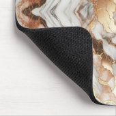 Glam Roos Goud Luxe Trendy Marmer Muismat (Hoek)