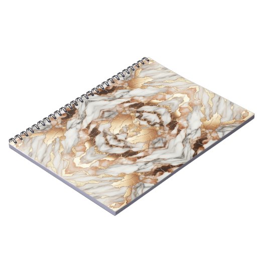 Glam Roos Goud Luxe Trendy Marmer Notitieboek (Linkerzijde)