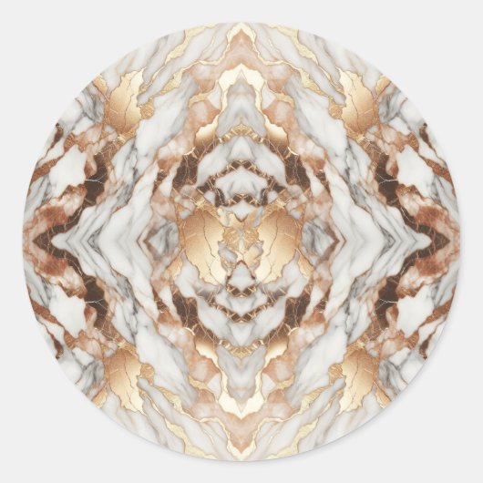 Glam Roos Goud Luxe Trendy Marmer Ronde Sticker (Voorkant)