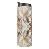 Glam Roos Goud Luxe Trendy Marmer Thermosbeker (Geroteerd rechts)