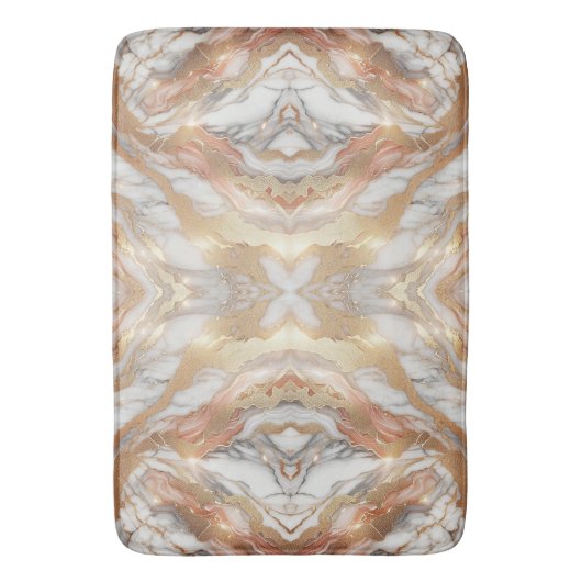 Glam Roos Goud Luxe Trendy Marmeren Vlinder Badmat (Voorkant Verticaal)