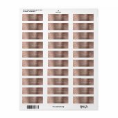 Glam Roos Goud Metallic Bruiloft Retouradres Etiket (Full Sheet)