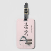 Glam Roos Goud Metallic Mascara Design Bagagelabel (Voorkant (verticaal))