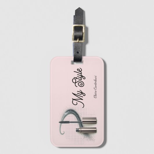 Glam Roos Goud Metallic Mascara Design Bagagelabel (Voorkant (verticaal))