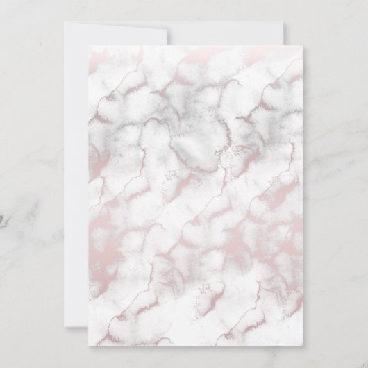 Glam Roos Goud Roze Schedel Marmer Sweet 16 Kaart (Achterkant)