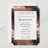 Glam Roos Goud Zwart Champagne Glitzy Sparkle Kaart (Voorkant)