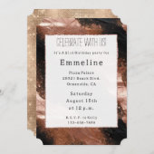 Glam Roos Goud Zwart Champagne Glitzy Sparkle Kaart (Voorkant / Achterkant)