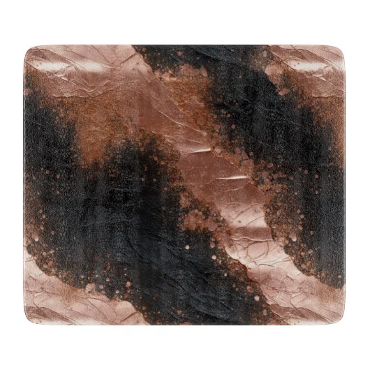 Glam Roos Goud Zwart Snijplank (Voorkant)