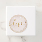 Glam roos gouden blos kalligrafie liefde monogram bedankjes labels (In situ)