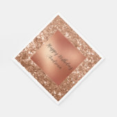 Glam Roos Gouden Chunky Glitter Servet (Hoek)