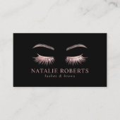 Glam Roos Gouden Eyelash Extensions Beauty Salon Visitekaartje (Voorkant)