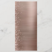 Glam Roos Gouden Glitter Brushed Metal Wedding Menu (Achterkant)
