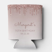 Glam Roos Gouden Glitter Drip 70ste Verjaardagsfee Blikjeskoeler (Achterkant)